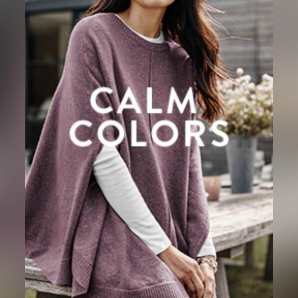 J.jill Dusty Mauve Color Sweater Poncho Soft, Flattering, Elegant Size OS - Picture 2 of 7